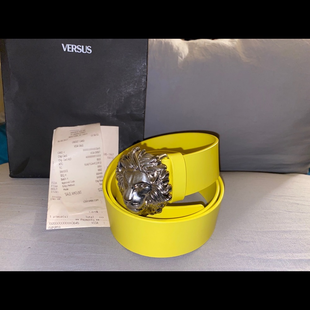 Yellow Mens Versace Belt